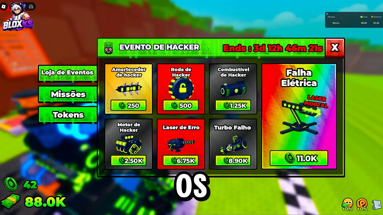 The Hacker event shop panel with a countdown in its header, seen in an Update 2.5 recording