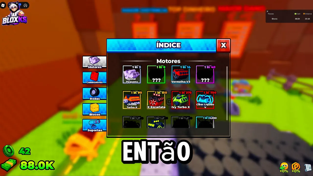 The index screen open on its engines tab, with three rows of engines and a bottom row of dark silhouettes